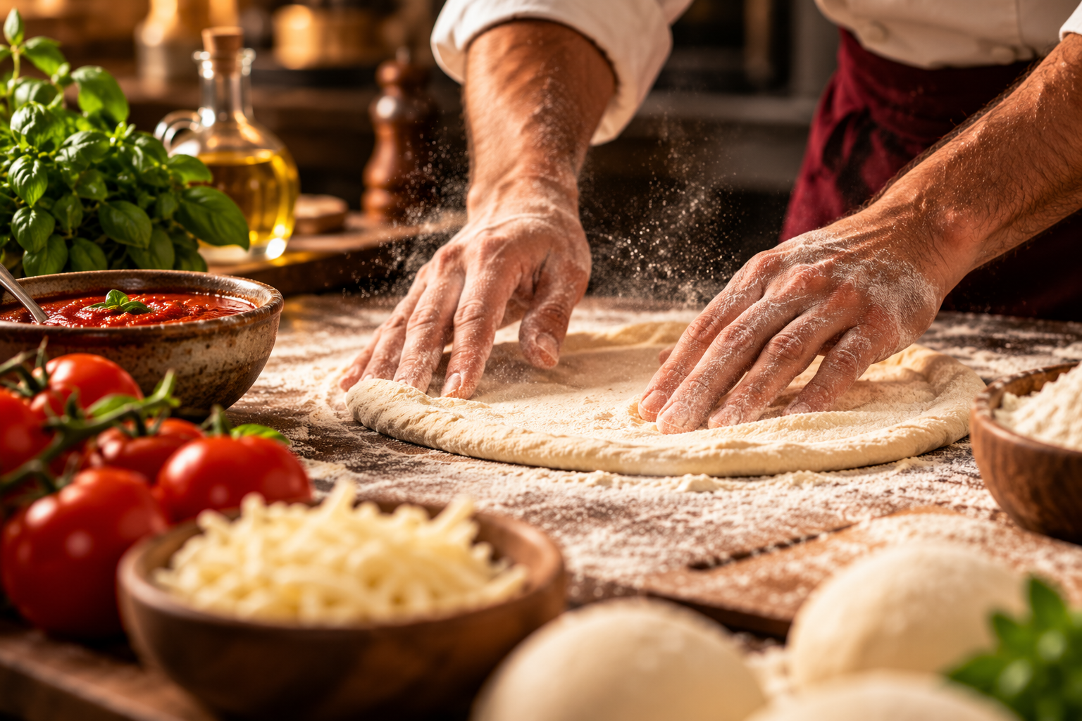 Detalle de masa de pizza artesanal GastroChefs