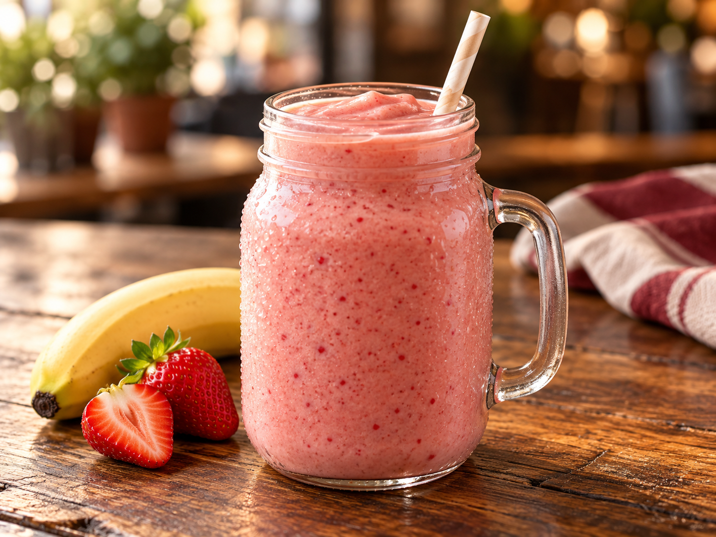 Smoothie Strawberry Fantasy de plátano y fresa