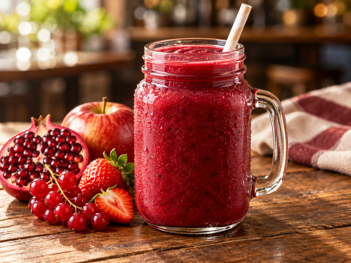 Smoothie Power Granate de granada, fresa, grosella y manzana
