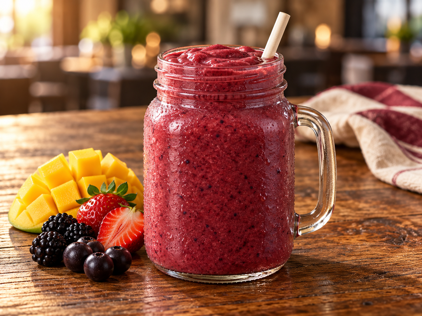 Smoothie Jungle Juice de mango, fresa, mora y açaí