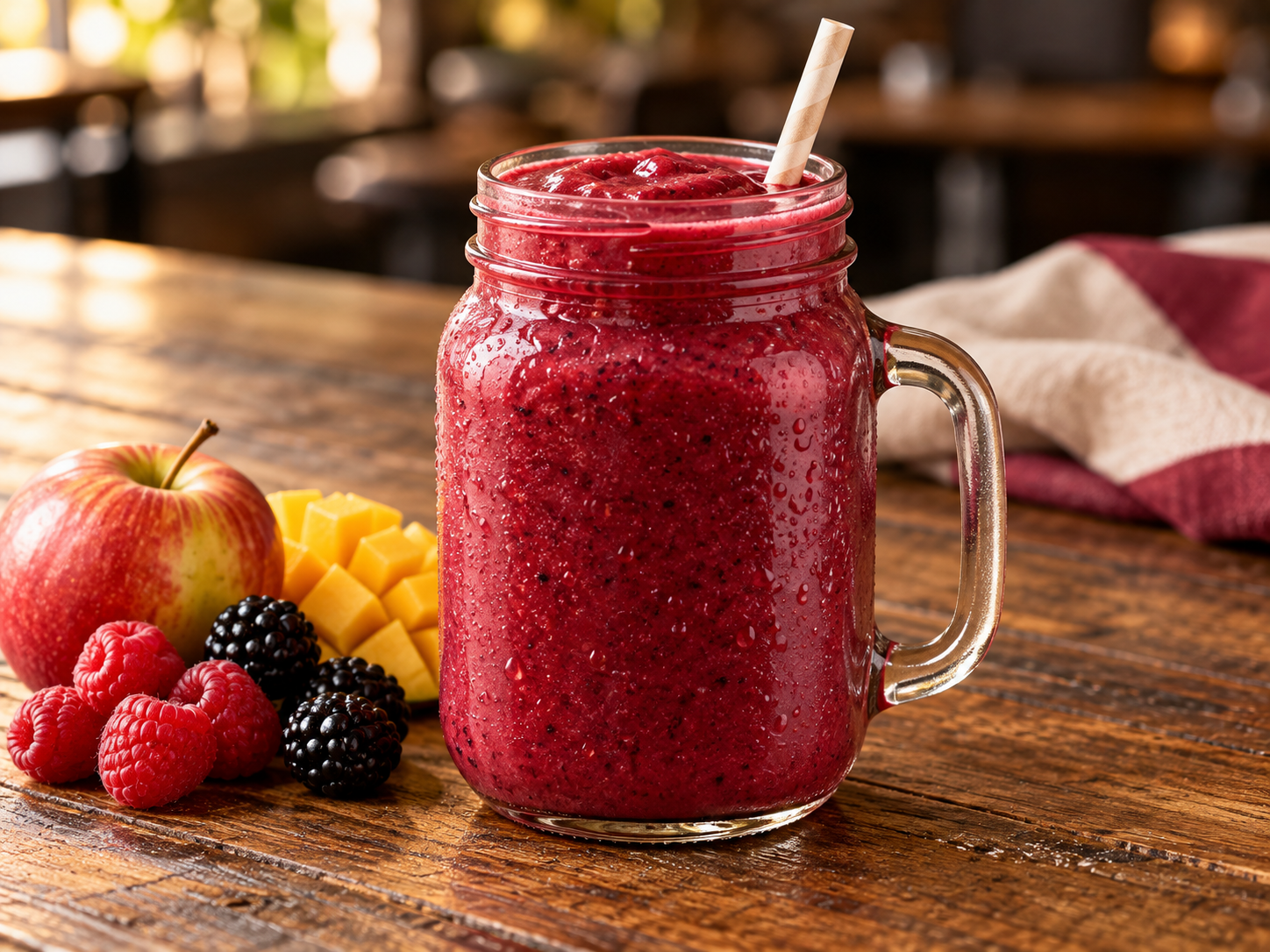 Smoothie Raspberry Heaven de manzana, frambuesa, mora y mango